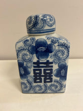 Load image into Gallery viewer, Blue &amp; White Asian Inspired Lidded Jar

