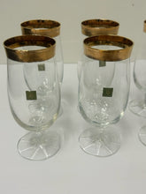 Load image into Gallery viewer, Six Vintage MCM Tulip Beer Glasses with Encrusted Gold Rim from WMF
