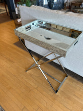 Load image into Gallery viewer, Mirrored Butler Tray Table with Removable Tray from West Elm
