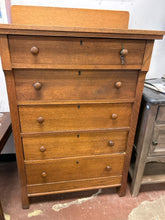 Load image into Gallery viewer, Five Drawer Wood Highboy Dresser

