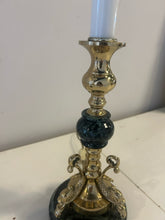 Load image into Gallery viewer, Pair of Marble Base &amp; Brass Buffet Lamps
