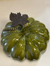 Load image into Gallery viewer, Large Green Ceramic Pumpkin
