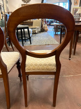 Load image into Gallery viewer, Pair of Open Back Dining Chairs with Cream Colored Chenille Upholstery
