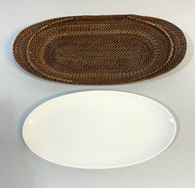 Load image into Gallery viewer, Handwoven Serving Tray with Removable Ceramic Dish Calaisio
