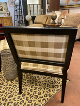 Load image into Gallery viewer, Pair of Checked Upholstered Chairs with Black Frame
