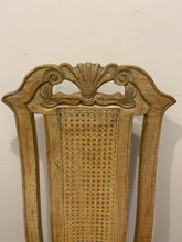 Load image into Gallery viewer, Set of Four Vintage Carved, Caned, Light Wood Dining Chairs
