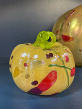 Load image into Gallery viewer, Set of 2 Champaign Colored Hand Crafted Pumpkins from Glass Eye Studio
