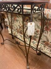 Load image into Gallery viewer, Glass Top Console Table with Iron Legs
