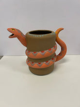 Load image into Gallery viewer, Hand Painted Pottery Serpentine Watering Can
