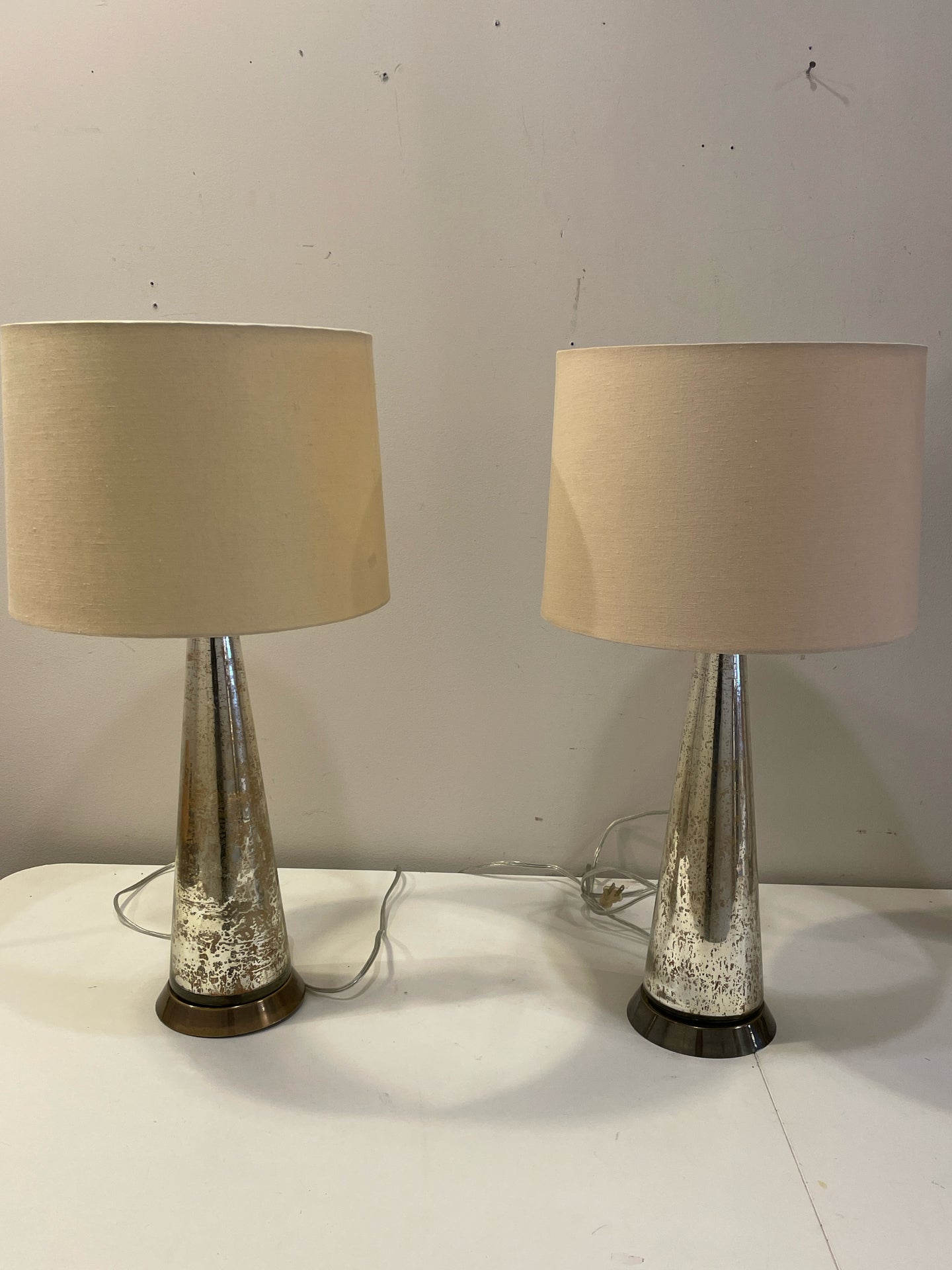 Pair Of Gold/Silver Mercury Lamps