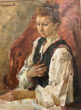 Load image into Gallery viewer, Framed Original Oil Painting of Woman, signed
