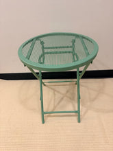 Load image into Gallery viewer, Seafoam Green Bistro Table and Chairs-Folds Closed
