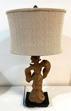 Load image into Gallery viewer, Vintage 1950's Figural Table Lamp with Tweed Shade from Chicago Statuary Co.
