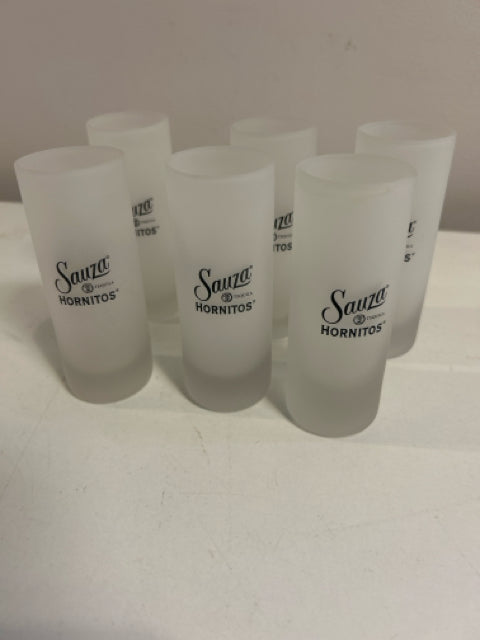 Six Frosted Sauza Hornitas Tequila Shot Glasses