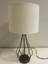 Load image into Gallery viewer, Contemporary Bronze Table Lamp with Cream Shade
