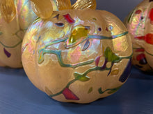 Load image into Gallery viewer, Set of 3 Champaign Colored Hand Crafted Pumpkins from Glass Eye Studio

