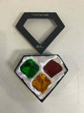 Load image into Gallery viewer, Red, Orange &amp; Green Crystal Paperweights from Oleg Cassini
