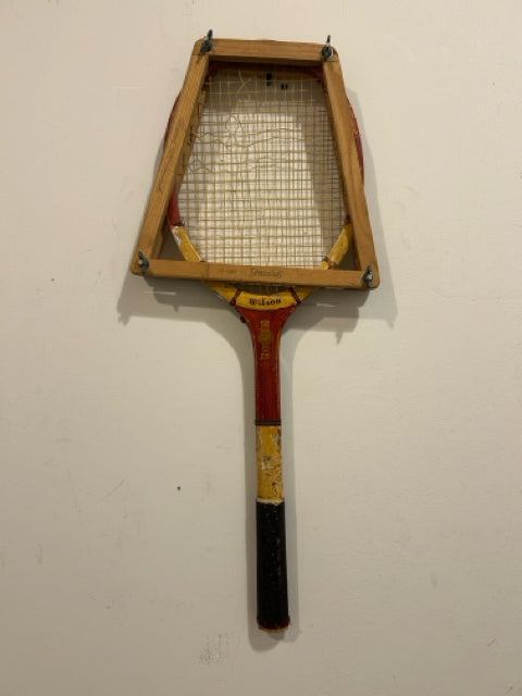 Vintage Wood Tennis Racket with Wood Press from Wilson