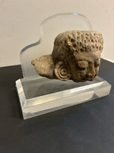 Load image into Gallery viewer, Pre-Columbian Antique Hand Carved Stone Effigy Bust on Lucite Base
