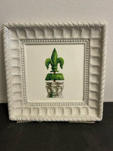 Load image into Gallery viewer, Set of Four Ceramic Plates with Garden Topiaries
