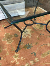 Load image into Gallery viewer, Glass Top End Table with Iron Base
