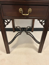 Load image into Gallery viewer, Vintage One Drawer Chippendale End Table with Glass Top from Ethan Allen
