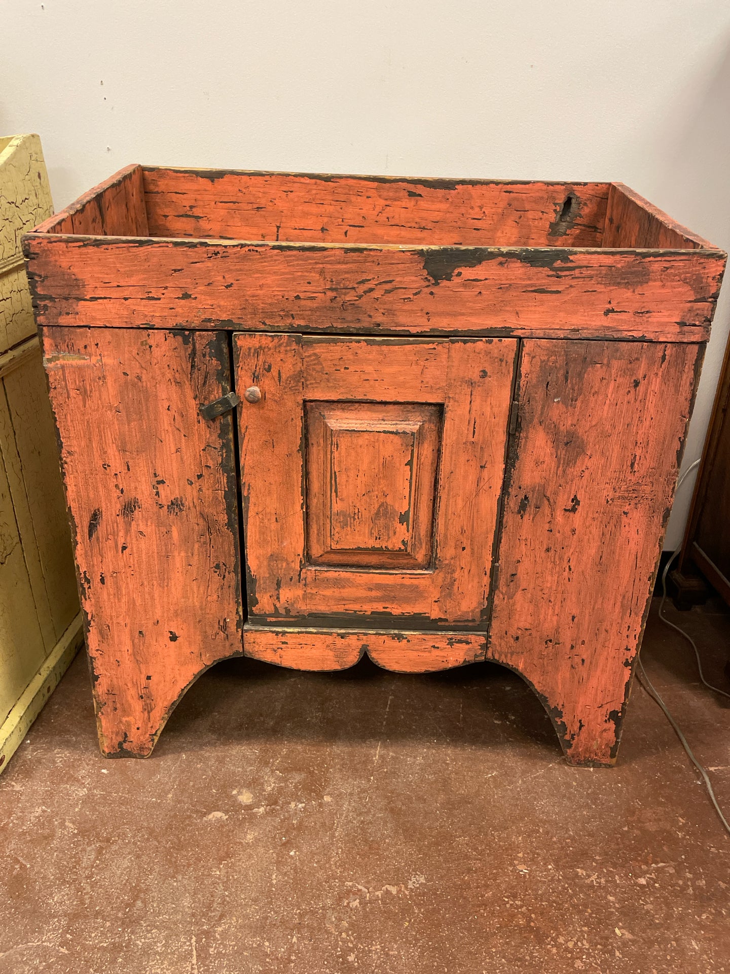 Custom Made Rustic Red Cabinet
