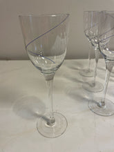 Load image into Gallery viewer, 8 Wine Goblets with Blue Swirl Detail
