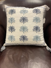 Load image into Gallery viewer, Down Filled Blue &amp; White Trees Pillow
