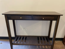 Load image into Gallery viewer, Faux Wood Console Table with 2 Drawers and Lower Shelf
