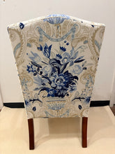 Load image into Gallery viewer, Mahogany English Manor Arm Chair with Schumacher Fabric (Aylesbury Vase Delft) from Parker Southern
