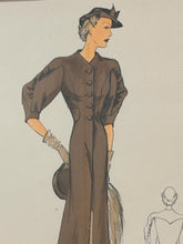 Load image into Gallery viewer, Art Deco "Croquis Elegants" Print, Woman in Brown
