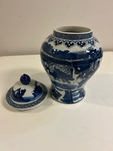 Load image into Gallery viewer, Blue &amp; White Porcelain Ginger Jar with Traditional Chinese Landscape Scene
