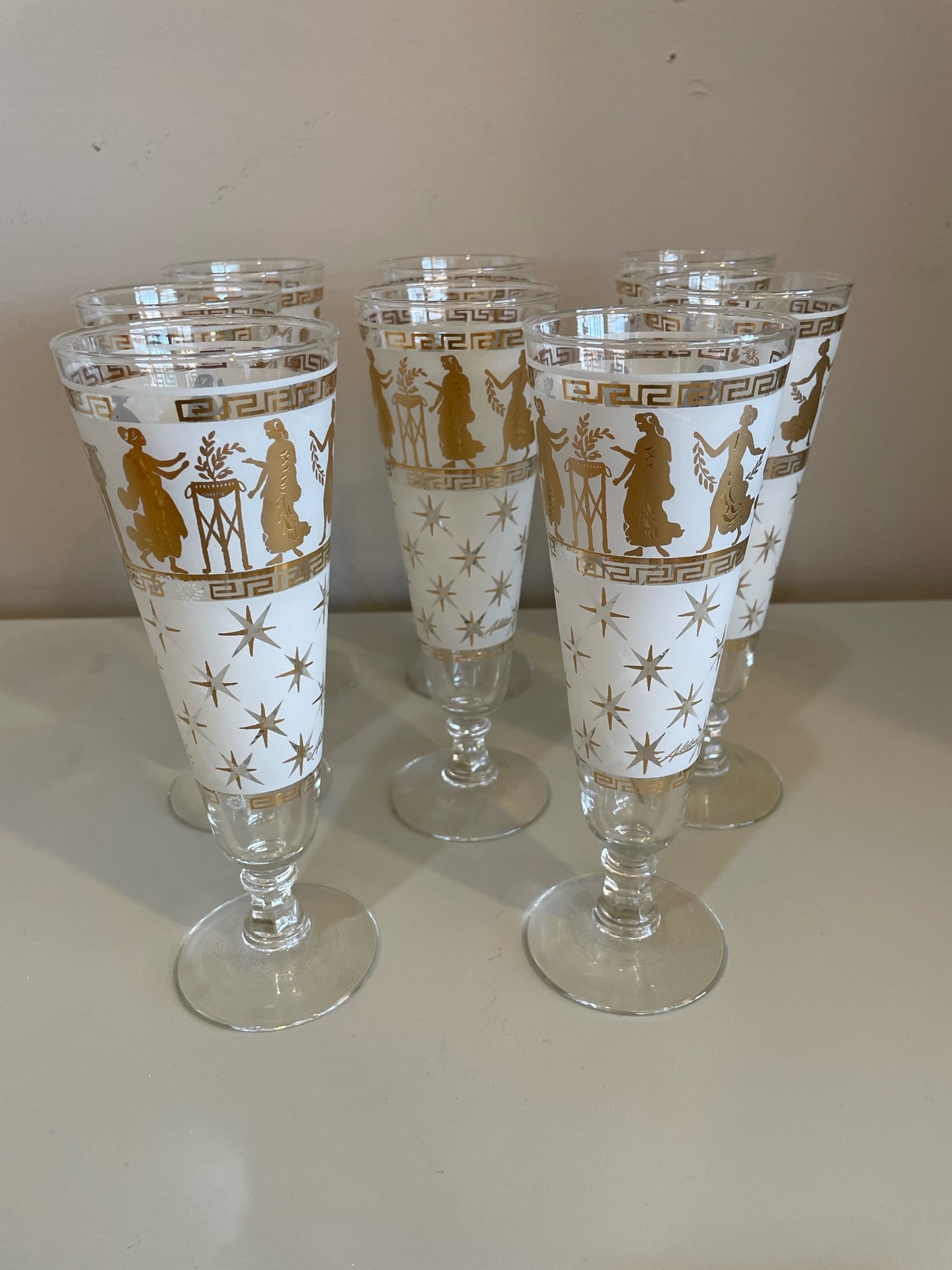 Eight  MCM Aldon Corinthian Glasses