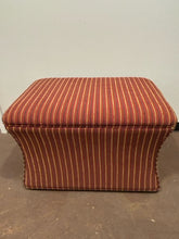 Load image into Gallery viewer, Red &amp; Gold Striped Storage Ottoman on Wheels from Walter E. Smithe
