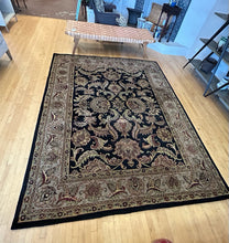 Load image into Gallery viewer, 100% Wool Black, Tan &amp; Red Area Rug made in India
