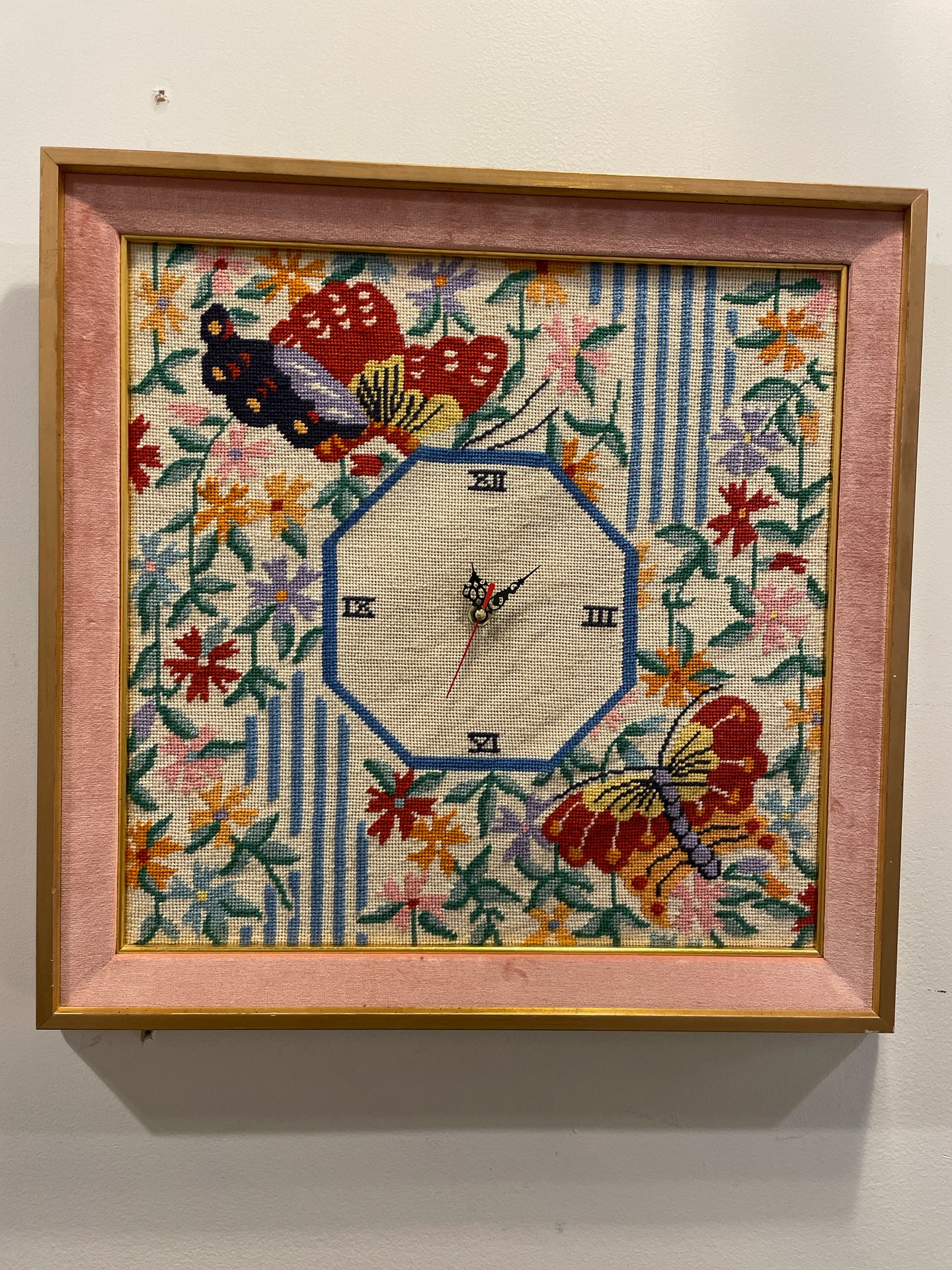 Framed Needlepoint Clock