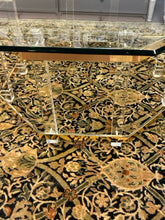 Load image into Gallery viewer, 1970&#39;s Vintage Lucite &amp; Glass Top Coffee Table with Gold Accents Attributed to Charles Hollis Jones
