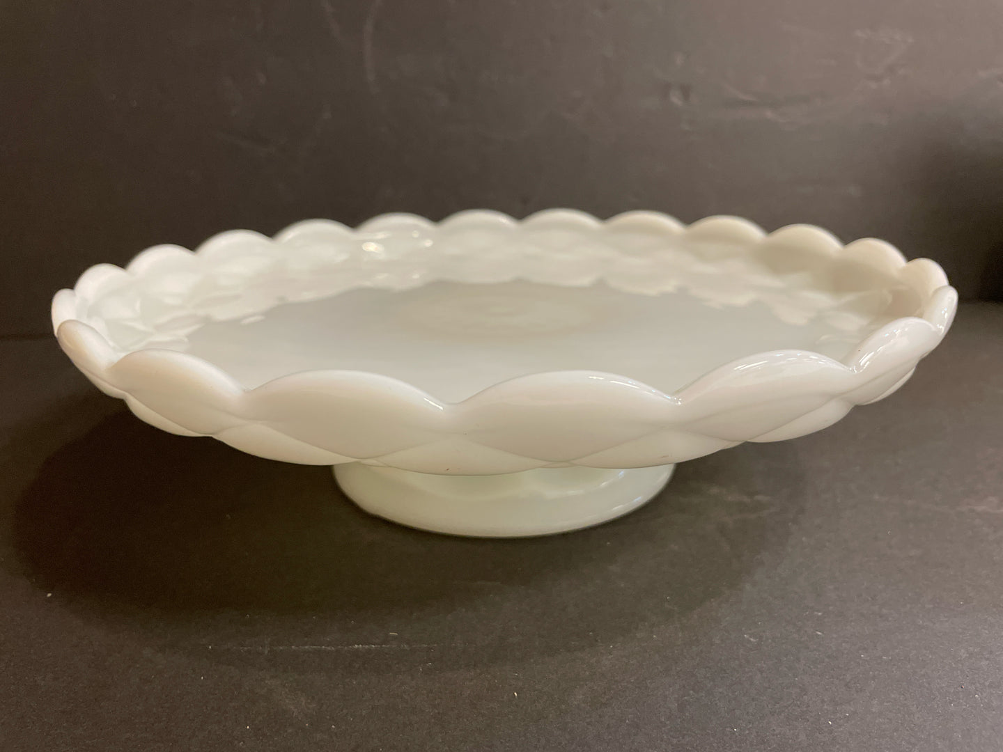 Milk Glass Cake Dish