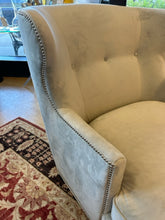 Load image into Gallery viewer, Gray Ultra Suede Curved Chaise With Nail Head Trim from Walter E. Smithe
