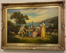 Load image into Gallery viewer, Period Piece Oil of Chess Game on the Lake
