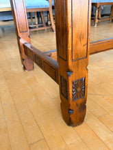 Load image into Gallery viewer, Vintage Wood Dining Table with Floral Carvings
