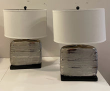 Load image into Gallery viewer, Pair of Silver Textured  Table Lamps
