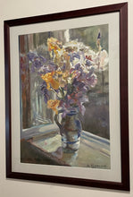 Load image into Gallery viewer, Original Still Life Purple &amp; Yellow Flowers in Vase  by Czeslaw Jan Pyrgies, signed
