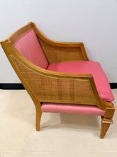 Load image into Gallery viewer, Pair of Vintage MCM Cane and Pink Leather Arm Chairs from Marden Furniture
