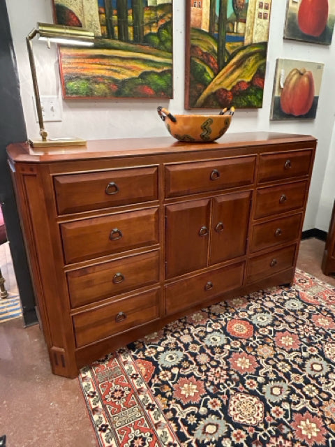Ten Drawer Lowboy Dresser with Middle Cabinet from Thomasville Furniture