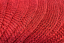 Load image into Gallery viewer, Six Red Raffia Round Placemats
