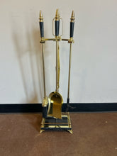 Load image into Gallery viewer, Brass Fireplace Tools with  Marble Detailing
