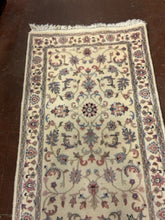Load image into Gallery viewer, Handmade 100% Wool Runner in Cream, Blue &amp; Pink, made in India
