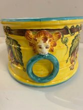 Load image into Gallery viewer, Hand Painted Ceramic Planter w/ Lions Head Handles from Deruta Ceramics
